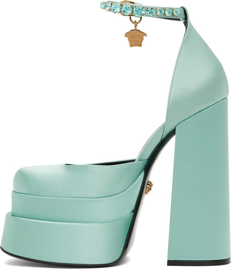 Versace Blue Medusa Aevitas Platform Heels - Picture 3