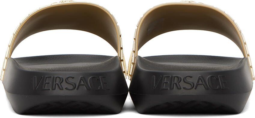 Versace Gold  Black Medusa Slides