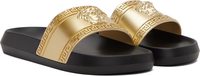 Versace Gold  Black Medusa Slides - Picture 2