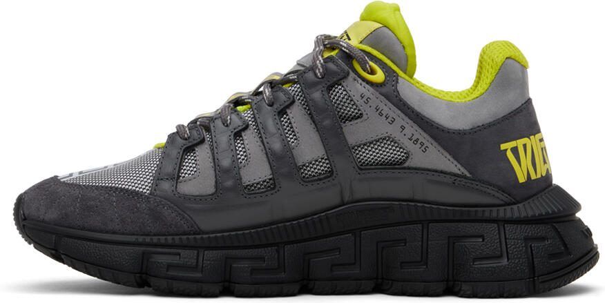 Versace Gray  Green Trigreca Sneakers - Picture 3
