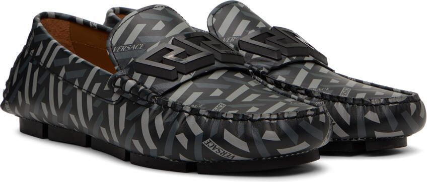 Versace Gray La Greca Loafers - Picture 2