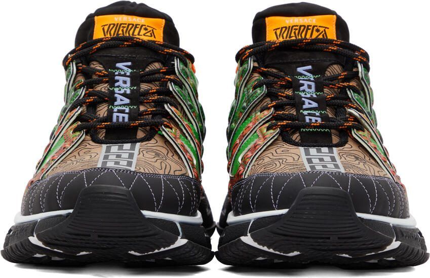 Versace Green  Orange Trigreca Low-Top Sneakers - Picture 2