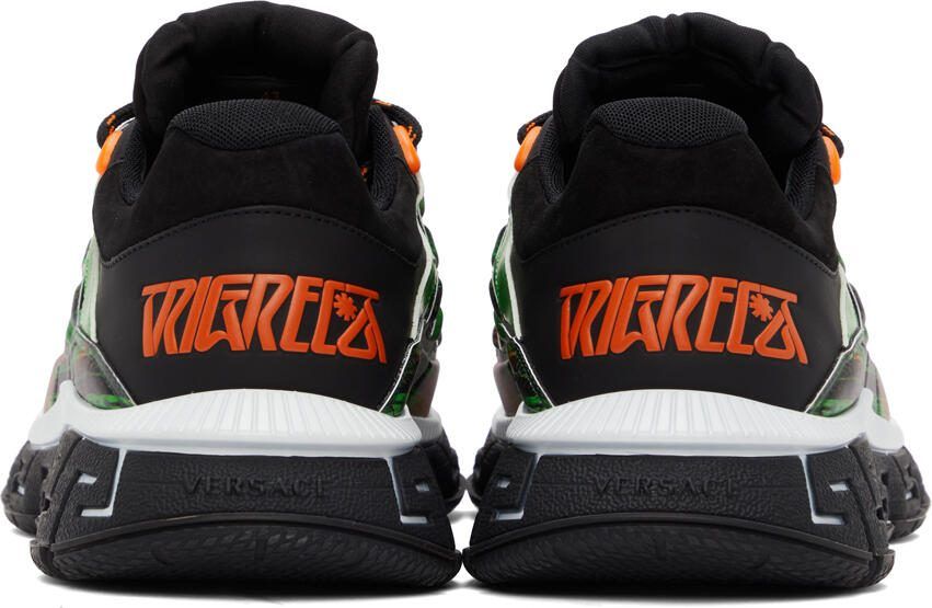 Versace Green  Orange Trigreca Low-Top Sneakers