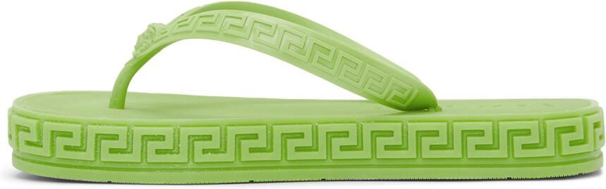Versace Green Greca Sandals - Picture 4