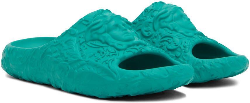 Versace Green Medusa Dimension Slides - Picture 2