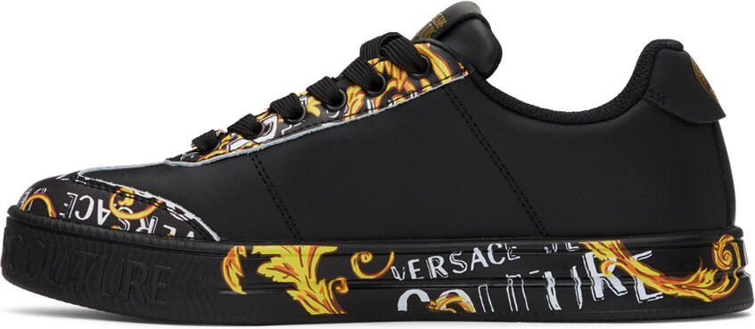 Versace Jeans Couture Black  Gold Court 88 Sneakers - Picture 3