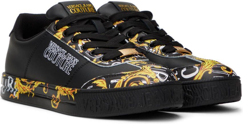 Versace Jeans Couture Black  Gold Court 88 Sneakers - Picture 2