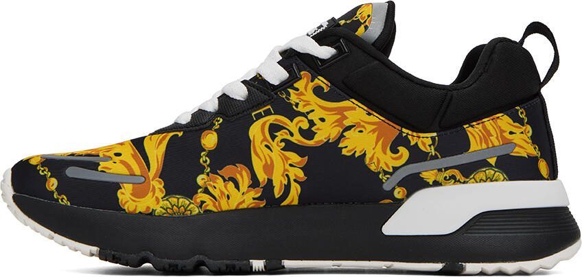 Versace Jeans Couture Black  Gold Dynamic Sneakers - Picture 3