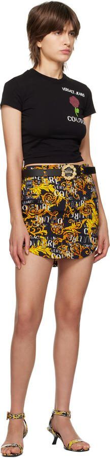 Versace Jeans Couture Black  Gold Fiona Heeled Sandals - Picture 4