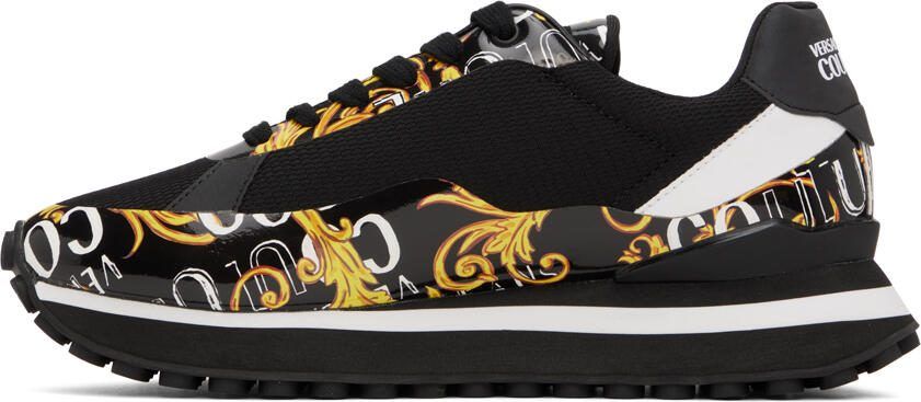 Versace Jeans Couture Black  Gold Fondo Spyke Sneakers - Picture 3