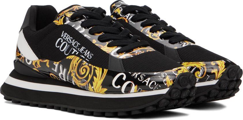 Versace Jeans Couture Black  Gold Fondo Spyke Sneakers - Picture 2