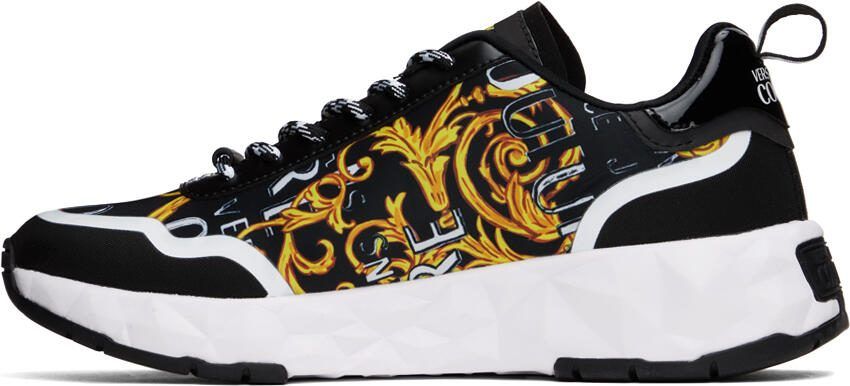 Versace Jeans Couture Black  Gold Graphic Sneakers - Picture 3