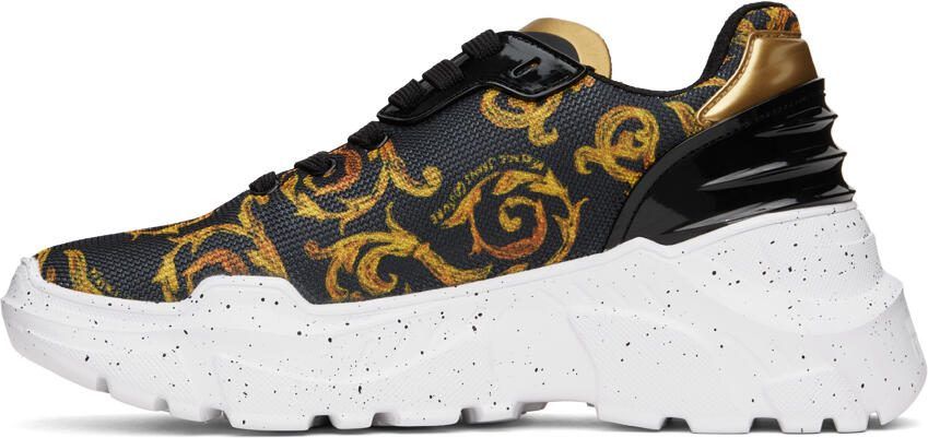 Versace Jeans Couture Black  Gold Printed Sneakers - Picture 3