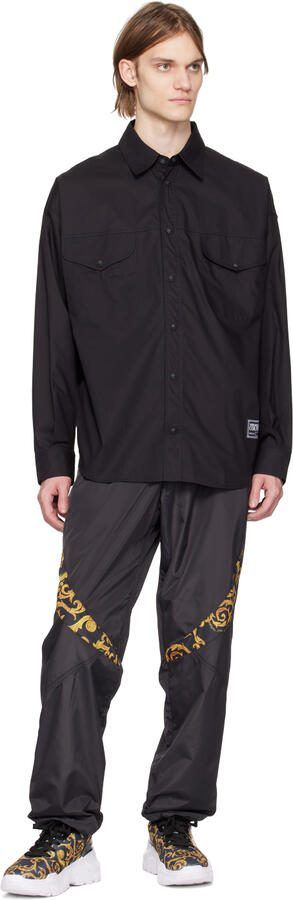 Versace Jeans Couture Black  Gold Printed Sneakers - Picture 4