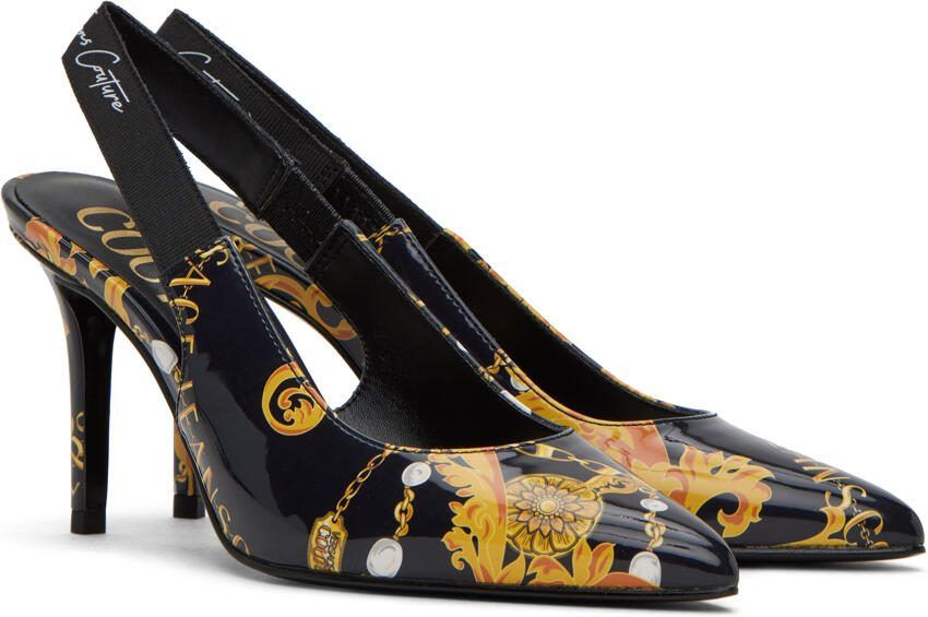 Versace Jeans Couture Black  Gold Scarlett Heels - Picture 2