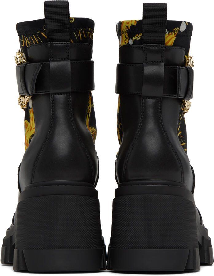 Versace Jeans Couture Black  Gold Sophie Boots - Picture 3