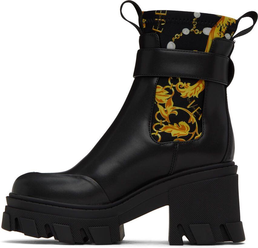 Versace Jeans Couture Black  Gold Sophie Boots - Picture 2