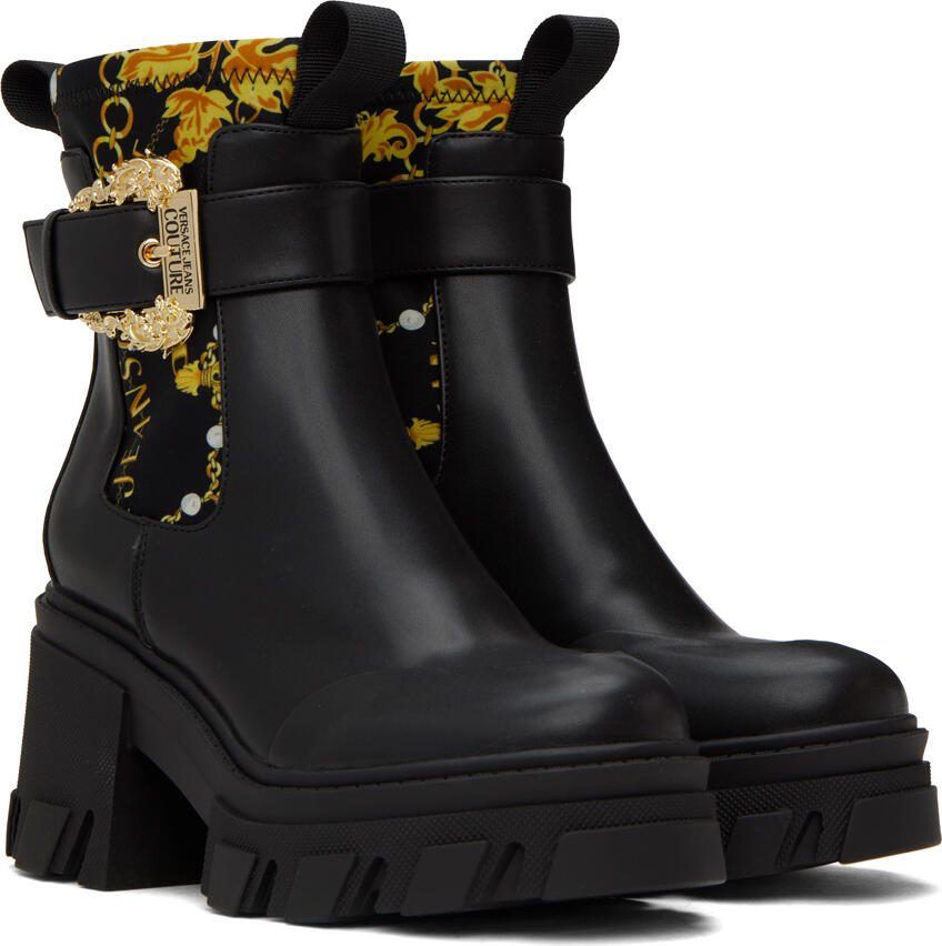 Versace Jeans Couture Black  Gold Sophie Boots