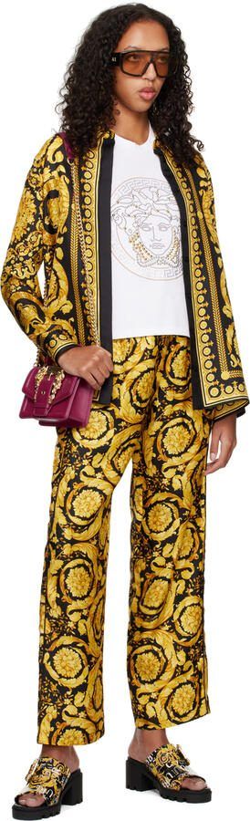 Versace Jeans Couture Black  Gold Winny Heeled Sandals - Picture 4