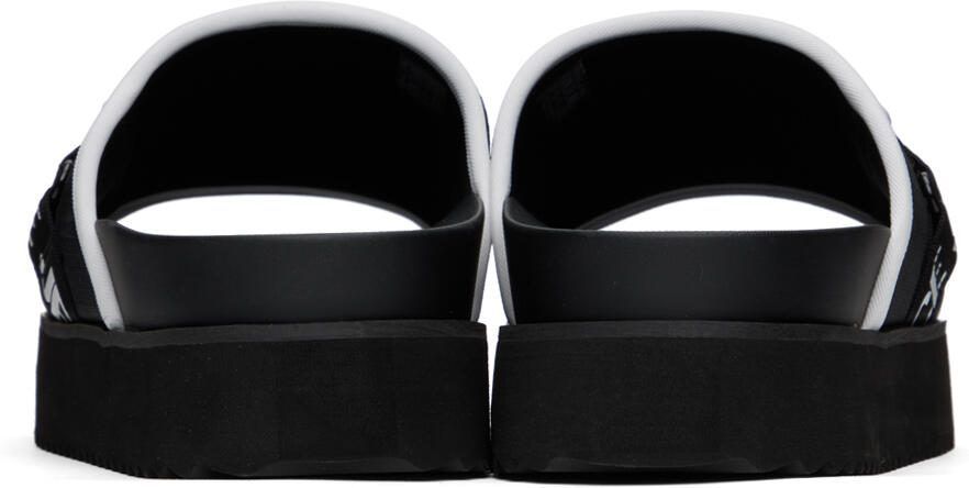 Versace Jeans Couture Black  White Logo Platform Sandals