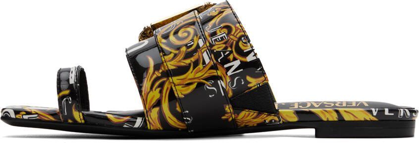 Versace Jeans Couture Black  Yellow Millie Sandals - Picture 3