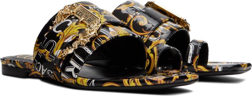 Versace Jeans Couture Black  Yellow Millie Sandals - Picture 2