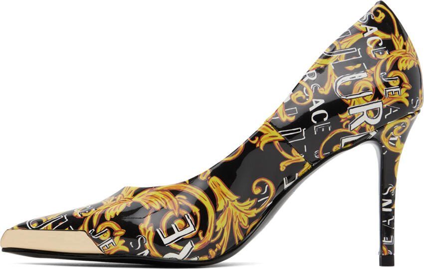 Versace Jeans Couture Black  Yellow Scarlett Heels - Picture 3