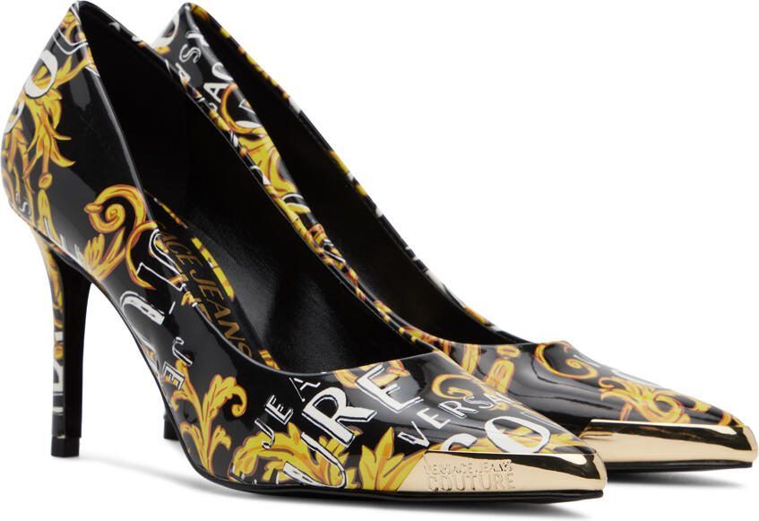 Versace Jeans Couture Black  Yellow Scarlett Heels - Picture 2