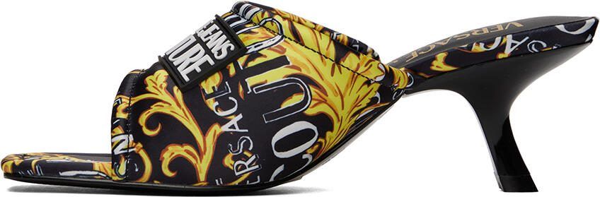 Versace Jeans Couture Black  Gold Arizona Sandals - Picture 3