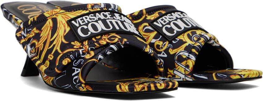 Versace Jeans Couture Black  Gold Arizona Sandals - Picture 2