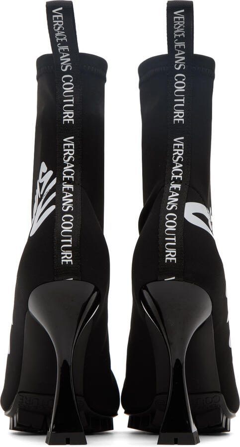 Versace Jeans Couture Black Flair Logo Ankle Boots - Picture 3