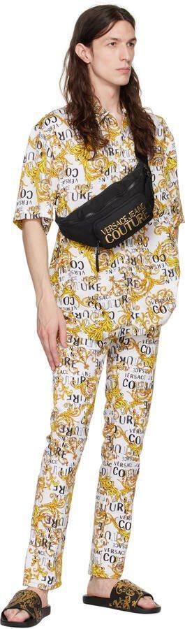 Versace Jeans Couture Black Graphic Slides - Picture 4