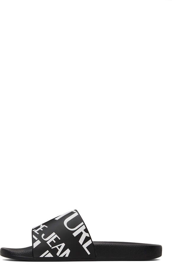 Versace Jeans Couture Black Logo Slides