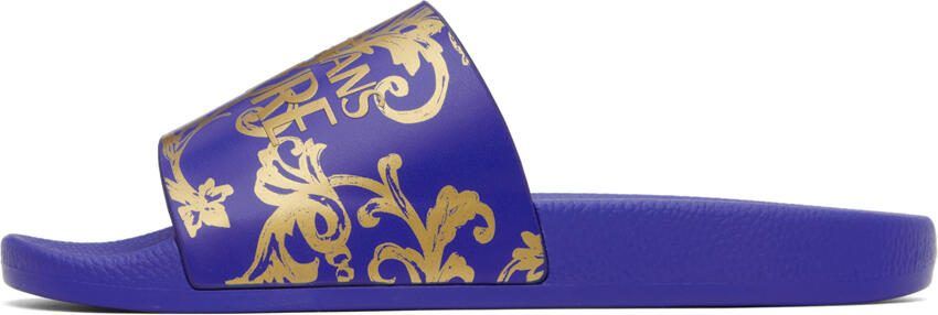 Versace Jeans Couture Blue Garland Slides - Picture 4