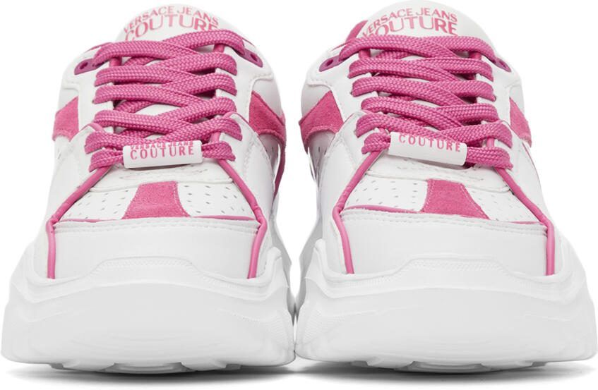 Versace Jeans Couture Off-White  Pink Speedtrack Low Sneakers - Picture 3