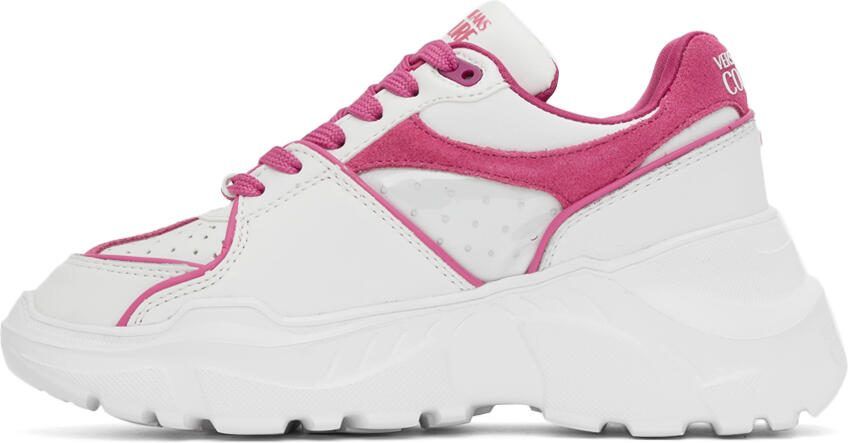 Versace Jeans Couture Off-White  Pink Speedtrack Low Sneakers - Picture 4