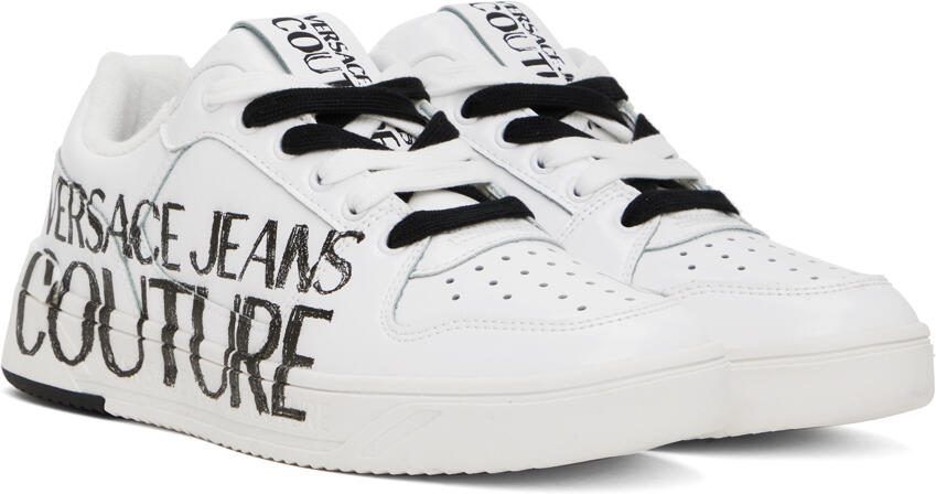 Versace Jeans Couture White  Black Printed Sneakers - Picture 2