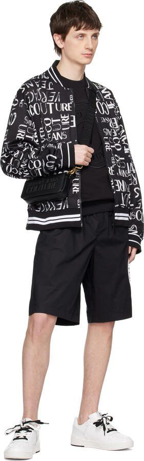 Versace Jeans Couture White  Black Printed Sneakers - Picture 4