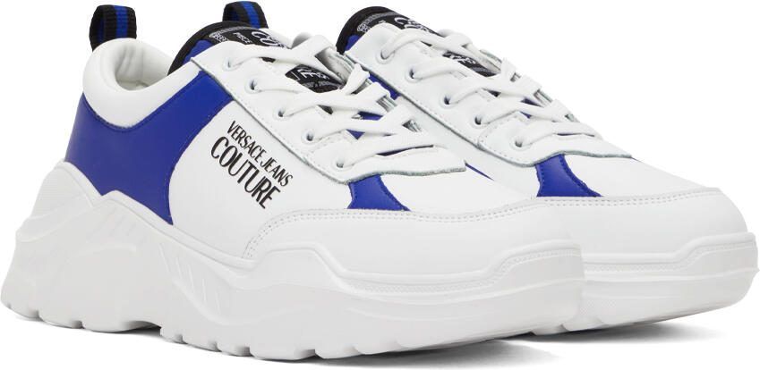 Versace Jeans Couture White  Blue Speedtrack Sneakers - Picture 2