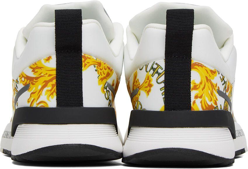 Versace Jeans Couture White  Gold Dynamic Sneakers