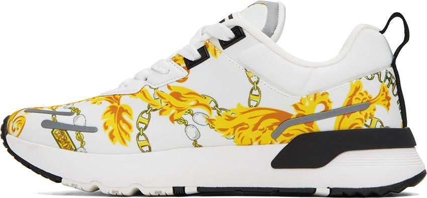 Versace Jeans Couture White  Gold Dynamic Sneakers - Picture 3