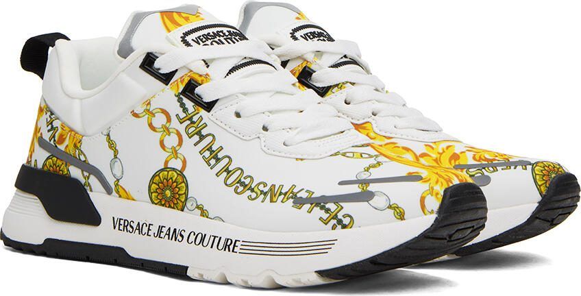 Versace Jeans Couture White  Gold Dynamic Sneakers - Picture 2