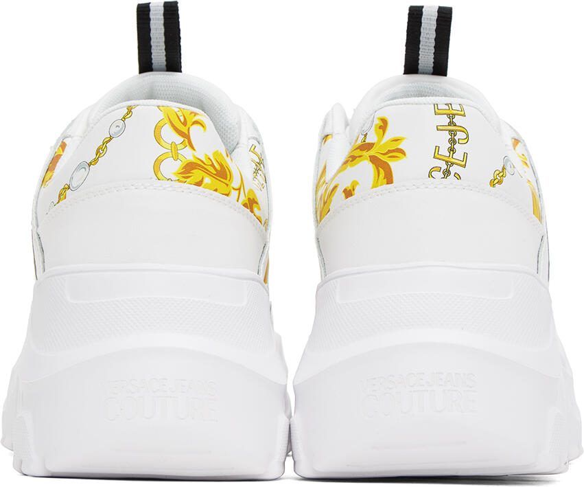 Versace Jeans Couture White  Gold Speedtrack Sneakers