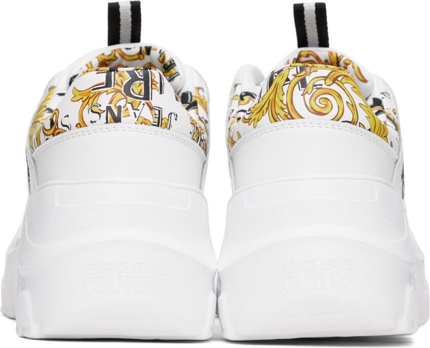 Versace Jeans Couture White  Gold Speedtrack Sneakers - Picture 5