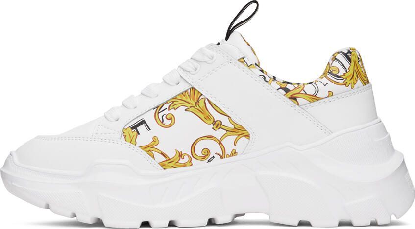 Versace Jeans Couture White  Gold Speedtrack Sneakers - Picture 3