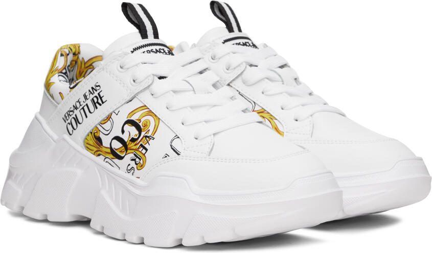 Versace Jeans Couture White  Gold Speedtrack Sneakers