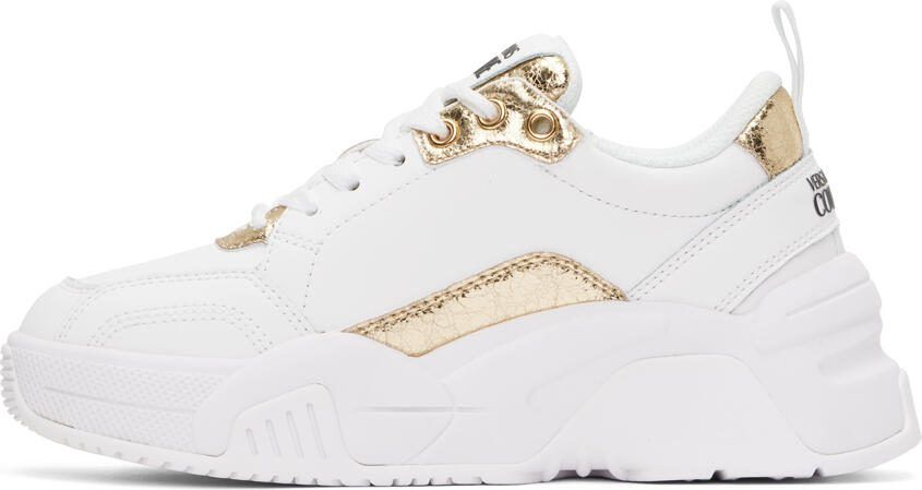 Versace Jeans Couture White  Gold Stargaze Sneakers - Picture 3