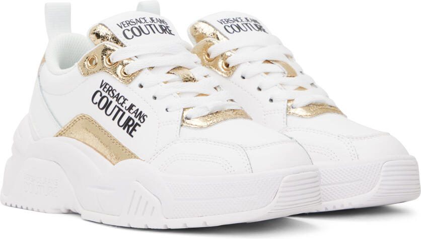 Versace Jeans Couture White  Gold Stargaze Sneakers - Picture 2