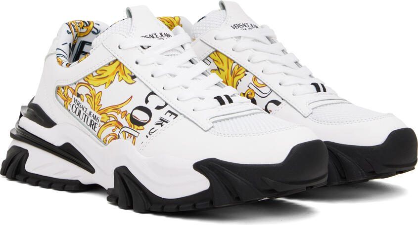 Versace Jeans Couture White  Gold Trail Trek Sneakers - Picture 2