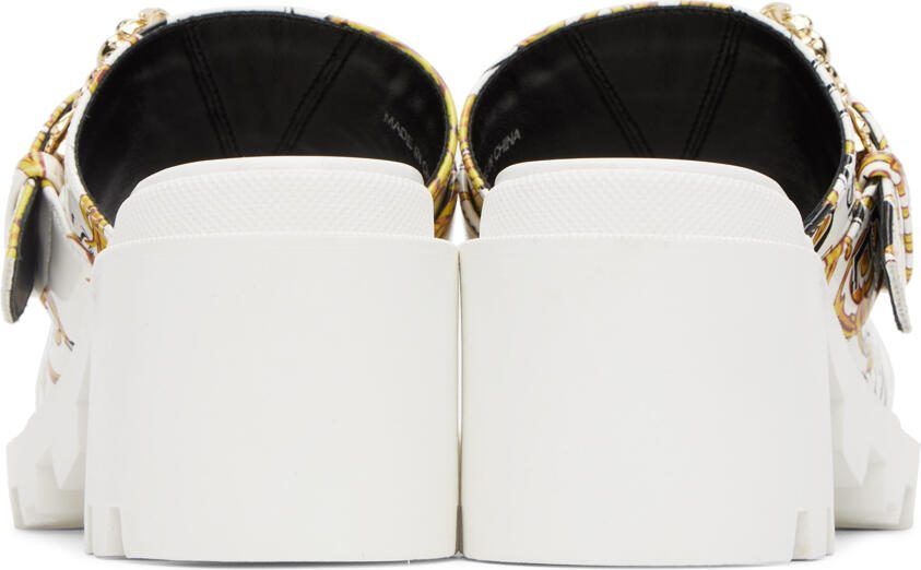 Versace Jeans Couture White  Gold Winny Heeled Sandals